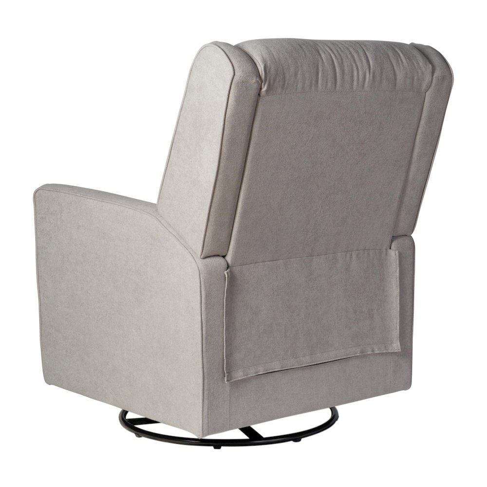 Manual Reclining Glider Swivel Chair, Light Gray. Picture 8
