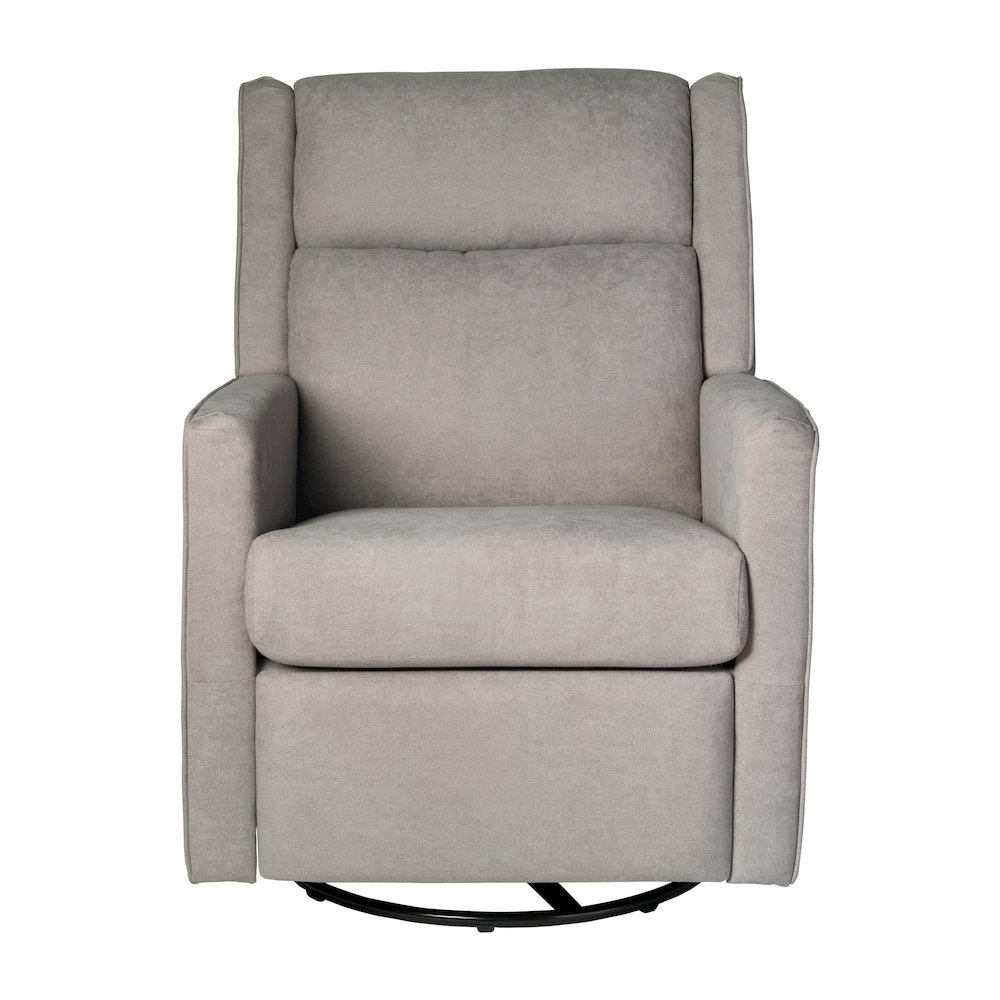 Manual Reclining Glider Swivel Chair, Light Gray. Picture 11