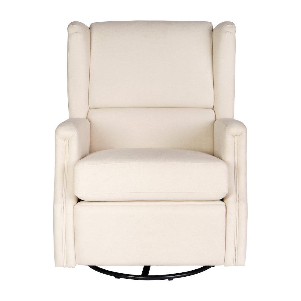 Wingback Manual Reclining Glider Swivel Chair, Cream. Picture 11