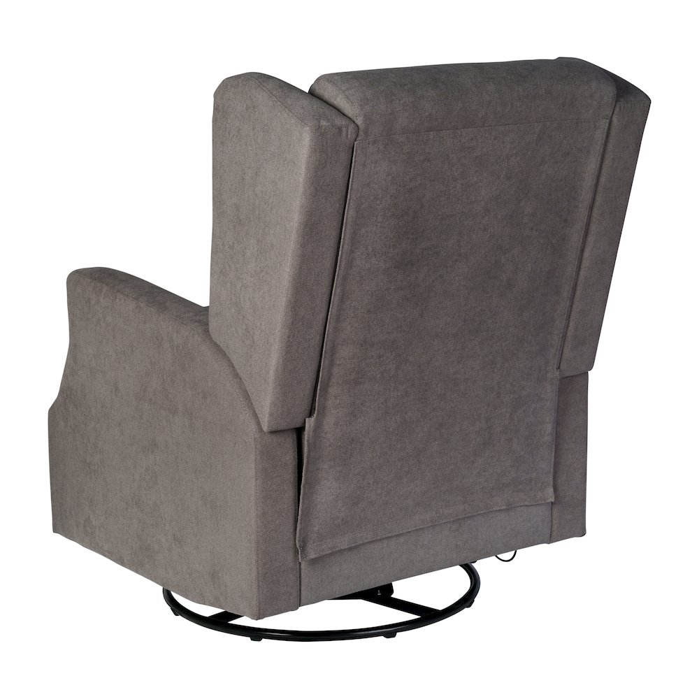 Wingback Manual Reclining Glider Swivel Chair, Dark Gray. Picture 8