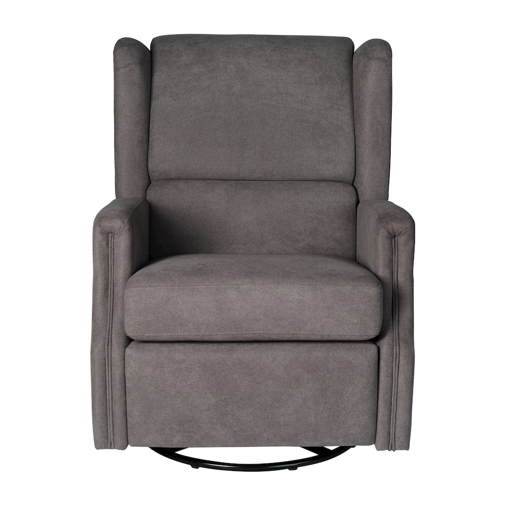 Wingback Manual Reclining Glider Swivel Chair, Dark Gray. Picture 11