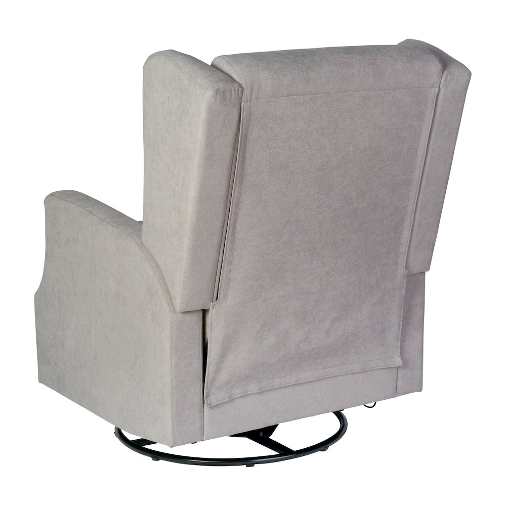 Wingback Manual Reclining Glider Swivel Chair, Light Gray. Picture 8