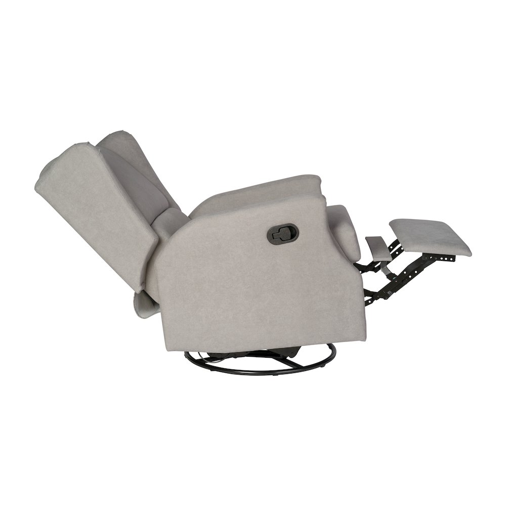 Wingback Manual Reclining Glider Swivel Chair, Light Gray. Picture 14