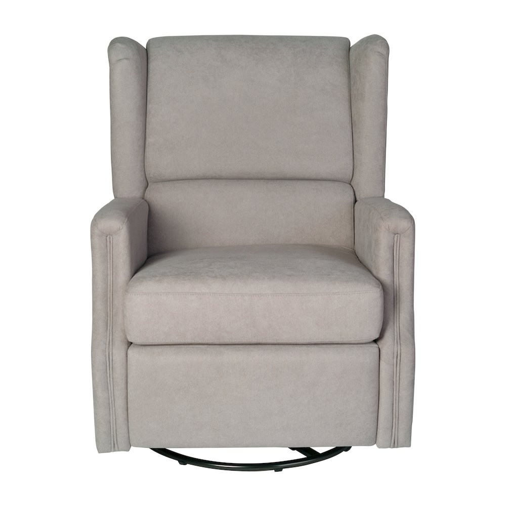 Wingback Manual Reclining Glider Swivel Chair, Light Gray. Picture 11