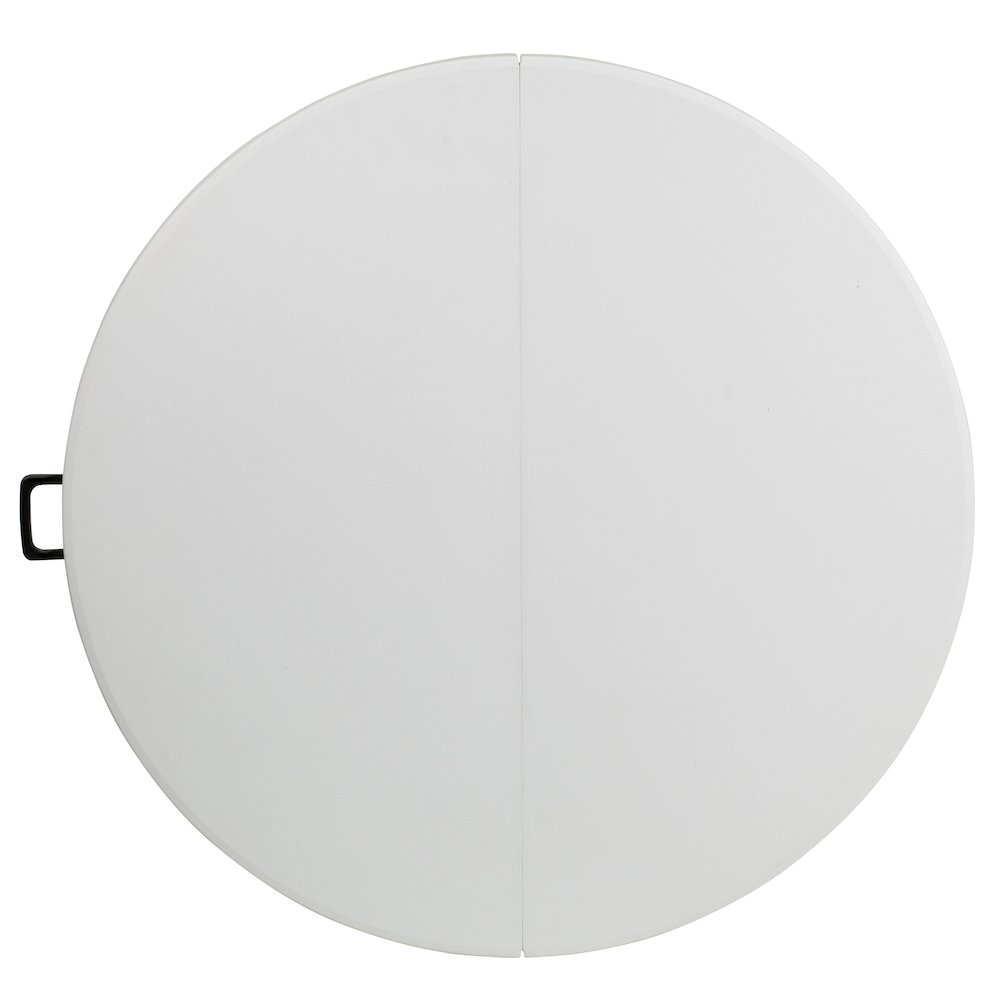 4-Foot Round Bi-Fold Granite White Plastic Banquet and Event Folding Table. Picture 12