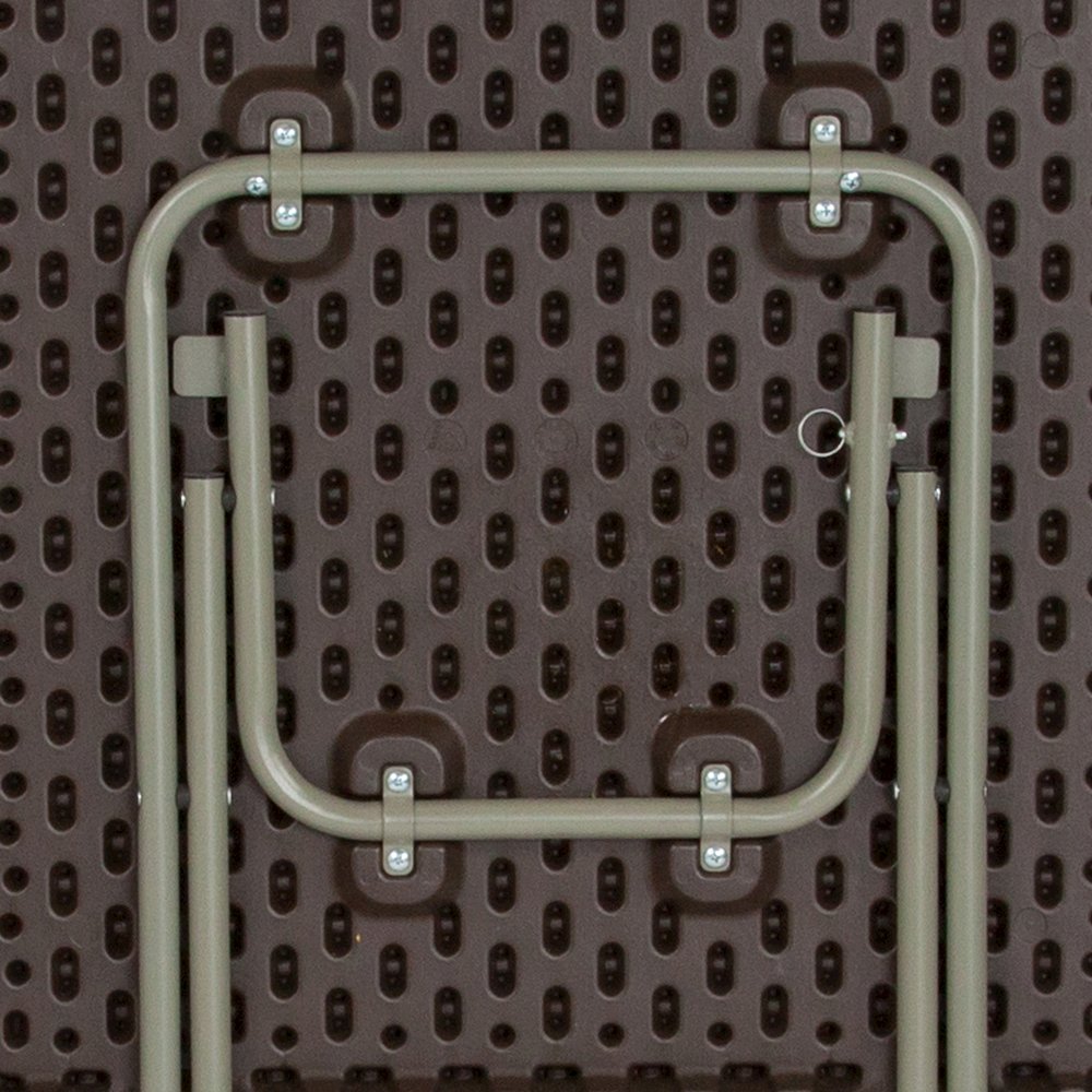 1.95-Foot Square Brown Rattan Plastic Folding Table. Picture 10