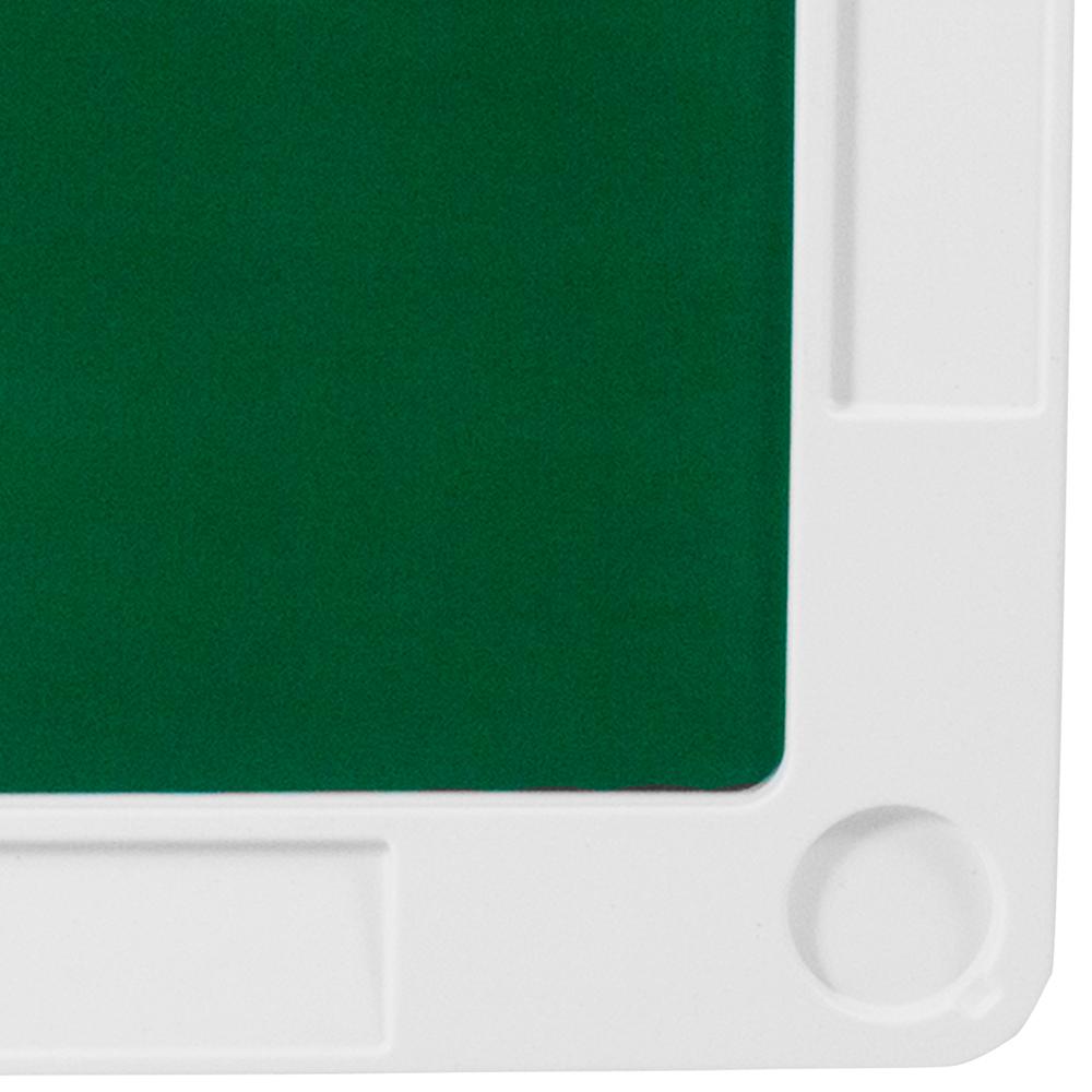 34.5" Square 4-Player Folding Card Game Table with Green Playing Surface and Cup Holders. Picture 8