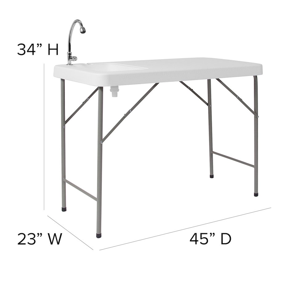 4-Foot Portable Fish Cleaning Table / Outdoor Camping Table and Sink. Picture 6