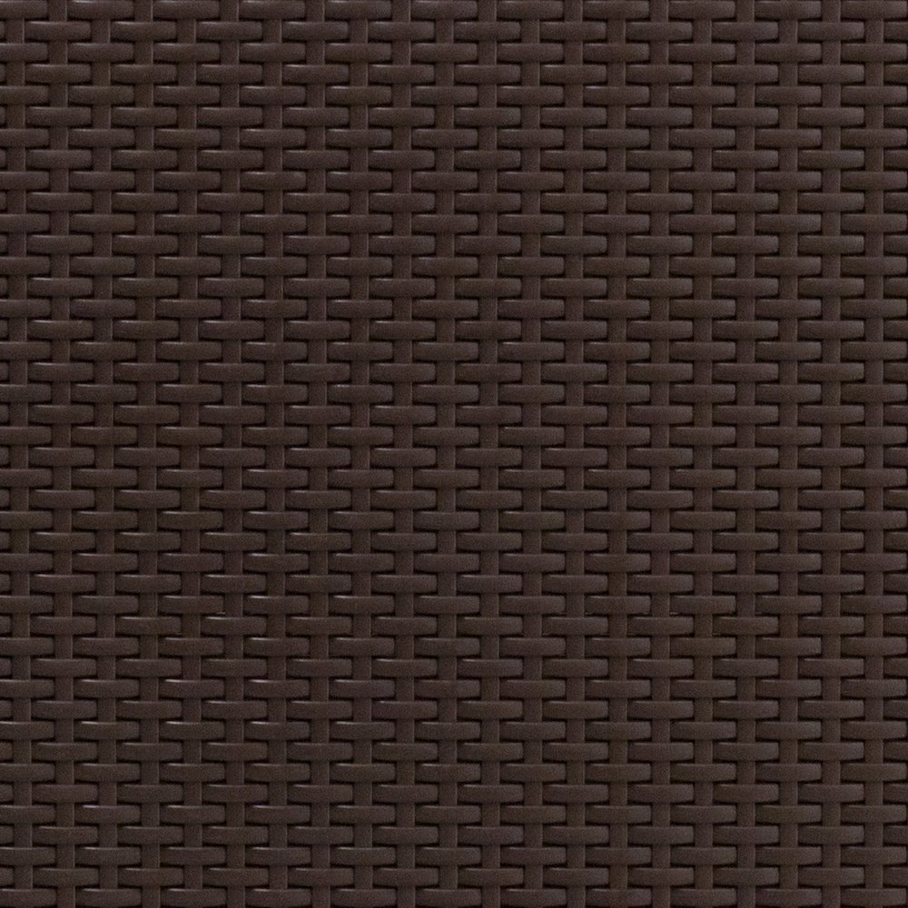 Chocolate Brown Faux Rattan Chair with All-Weather Beige Cushion. Picture 11
