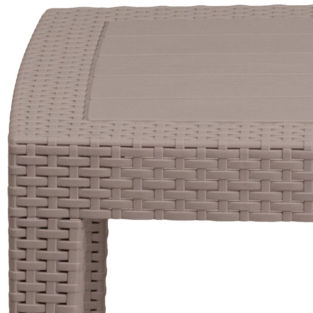 Light Gray Faux Rattan Coffee Table. Picture 9