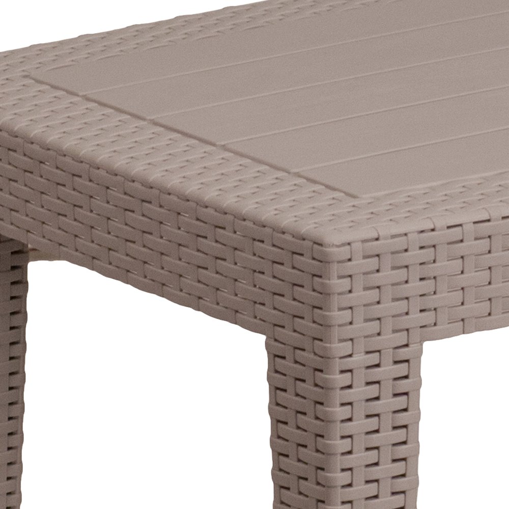 Light Gray Faux Rattan Coffee Table. Picture 6