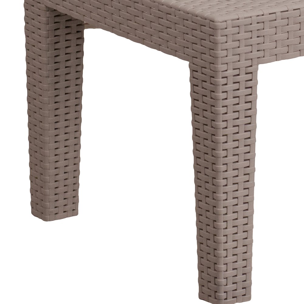 Light Gray Faux Rattan Coffee Table. Picture 10