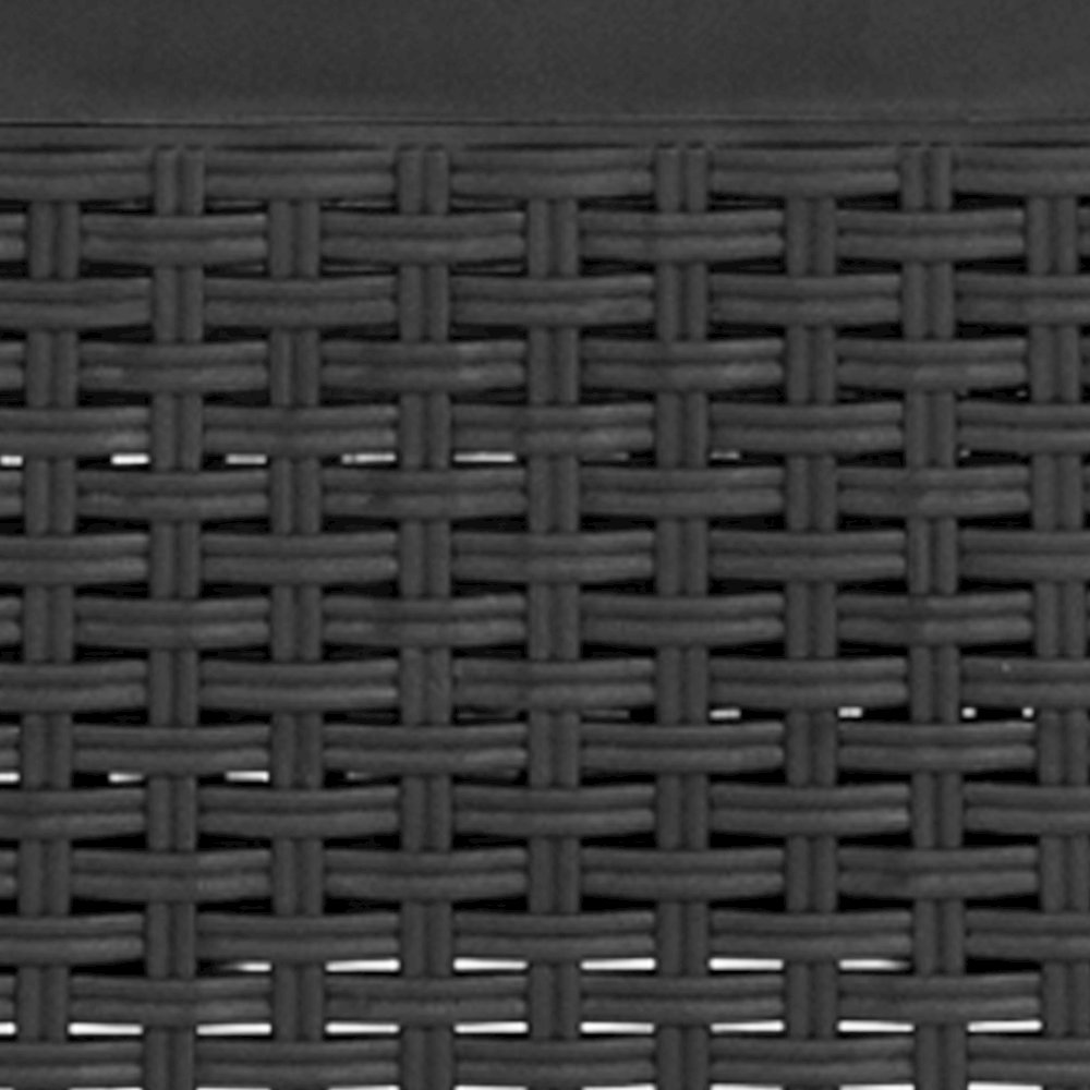 Dark Gray Faux Rattan Plastic Chair Set with Matching Side Table. Picture 11