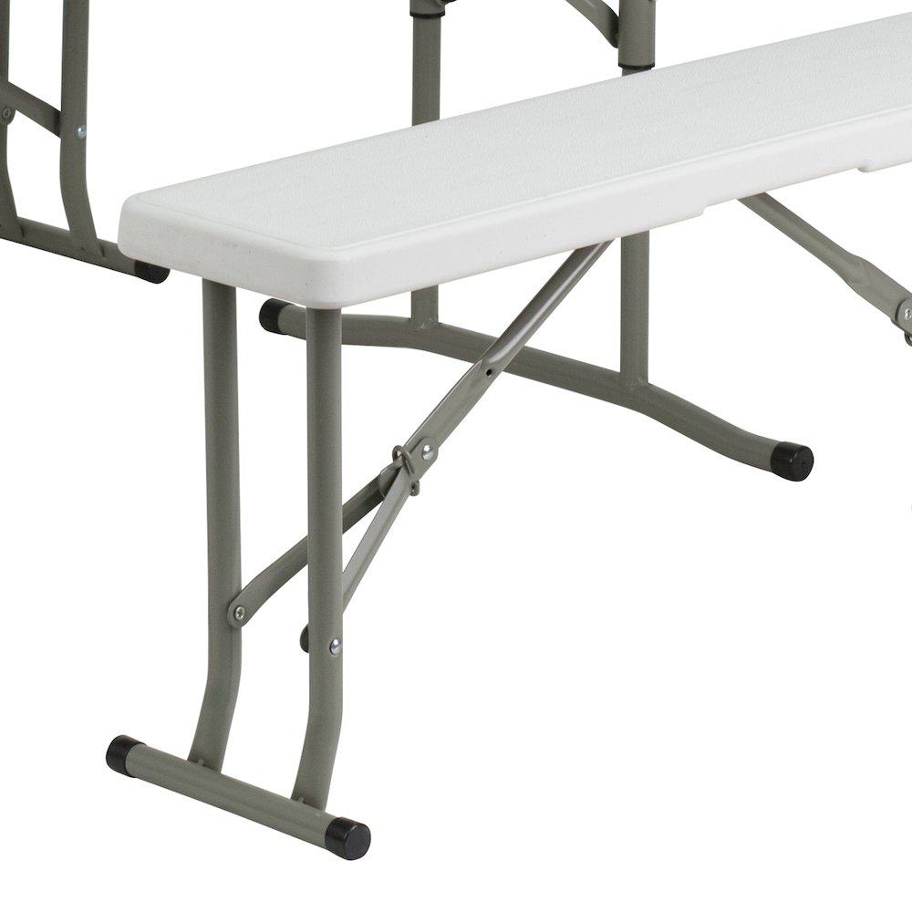 3 Piece Portable Plastic Folding Bench and Table Set. Picture 10