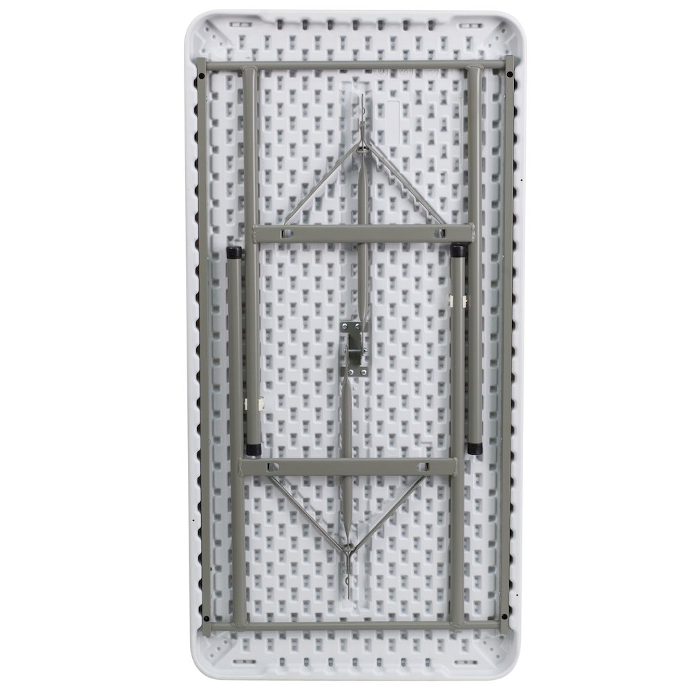 4-Foot Granite White Plastic Folding Table. Picture 9
