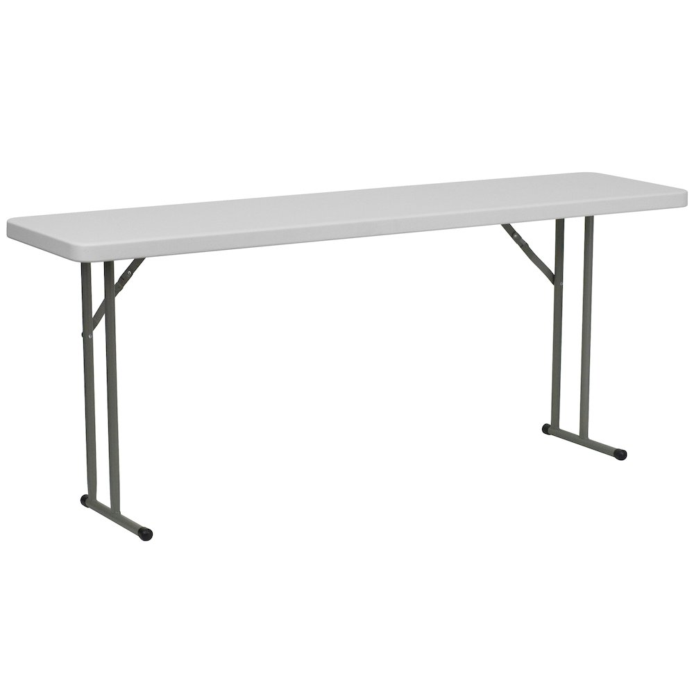 6Foot Granite White Plastic Folding Training Table. Picture 1