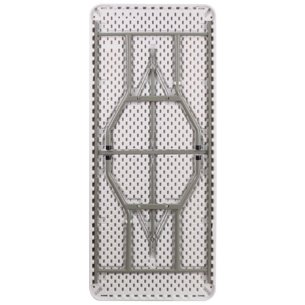 6Foot Granite White Plastic Folding Table. Picture 3