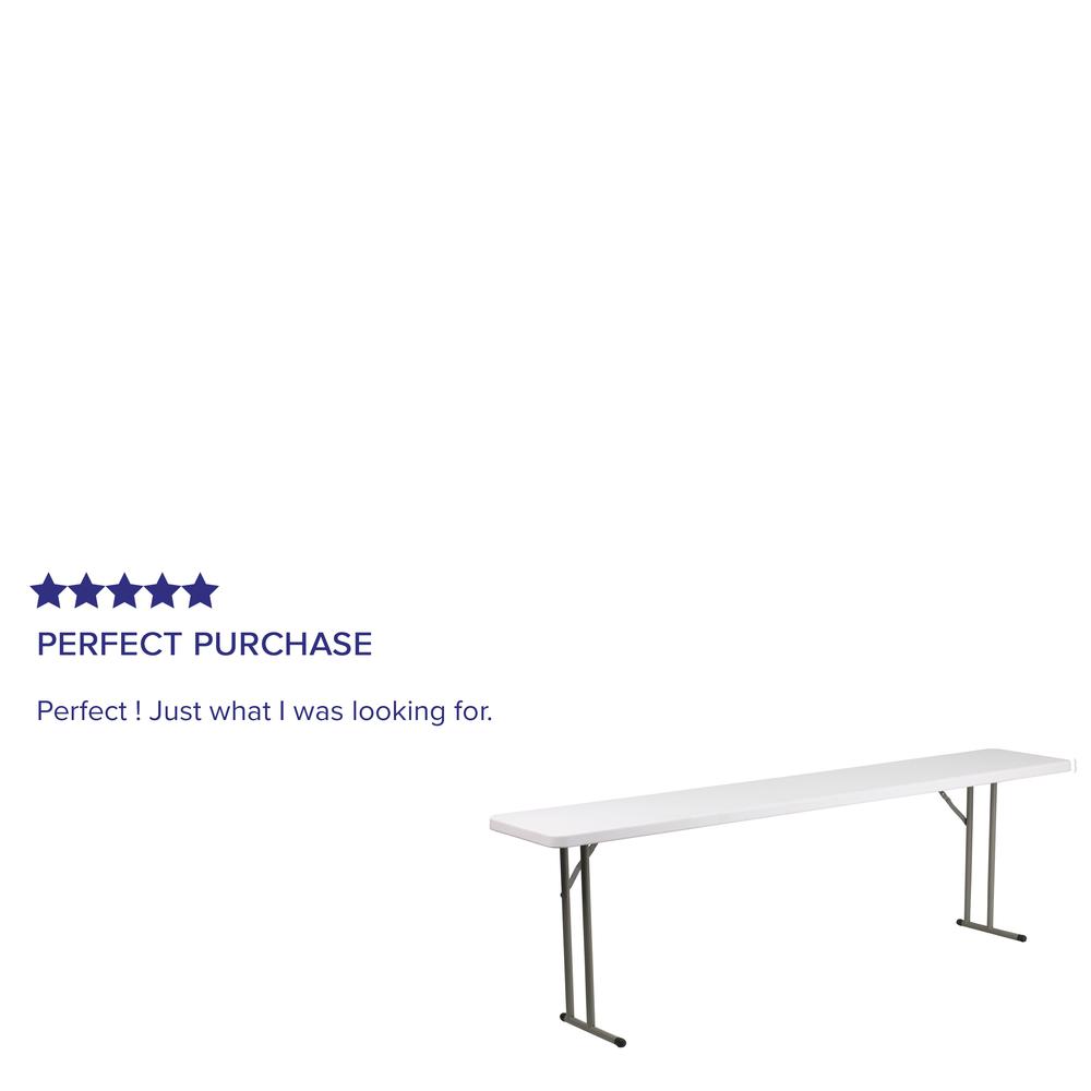 8Foot Granite White Plastic Folding Training Table. Picture 6