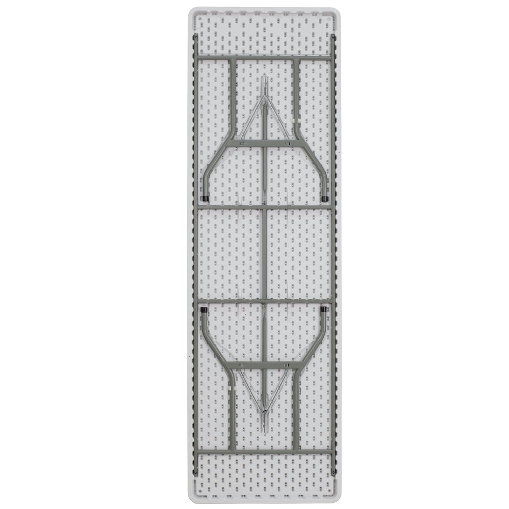8-Foot Granite White Plastic Folding Table. Picture 7
