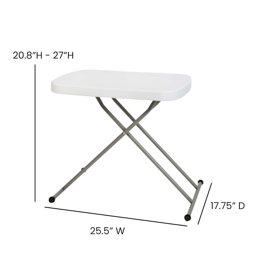 26 Inch Granite White Plastic Folding Table, Side Table, Laptop Table, TV Tray. Picture 5