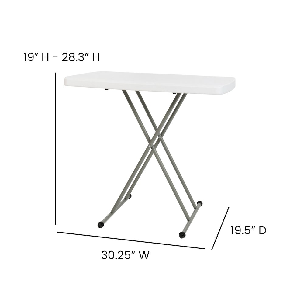 30 Inch Granite White Plastic Folding Table, Side Table, Laptop Table, TV Tray. Picture 5