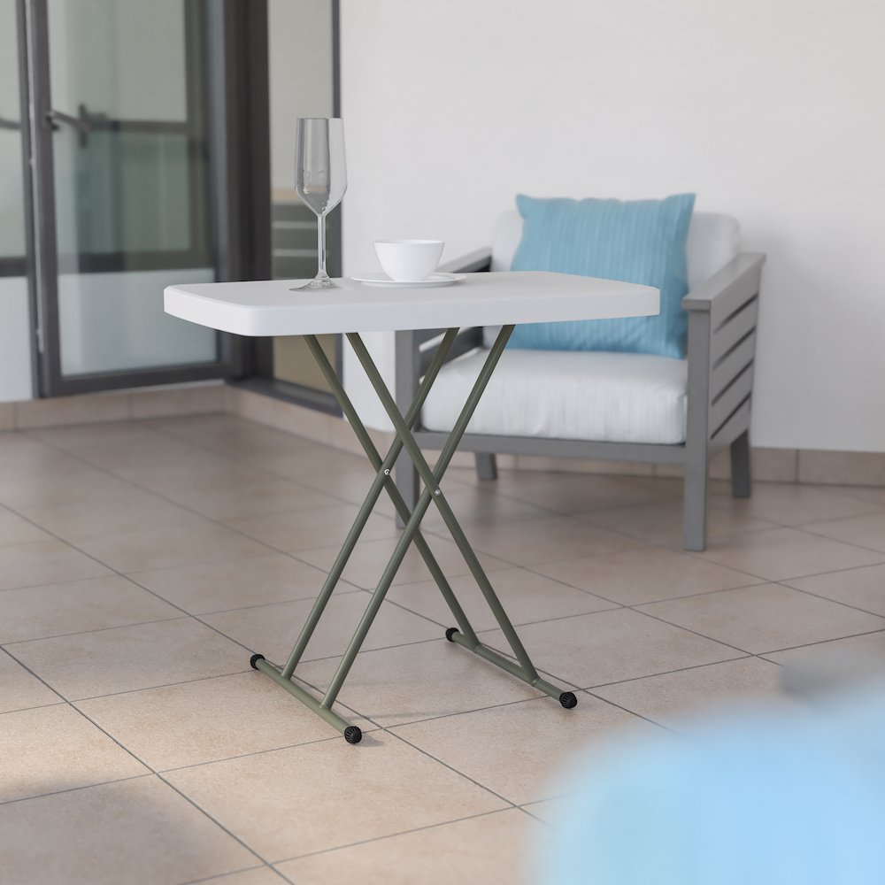 30 Inch Granite White Plastic Folding Table, Side Table, Laptop Table, TV Tray. Picture 7