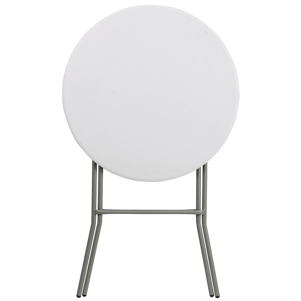 2.6-Foot Round Granite White Plastic Bar Height Folding Table. Picture 11