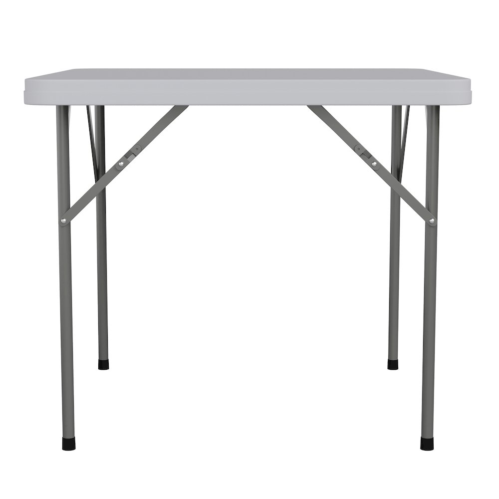2.85-Foot Square Granite White Plastic Folding Table. Picture 9