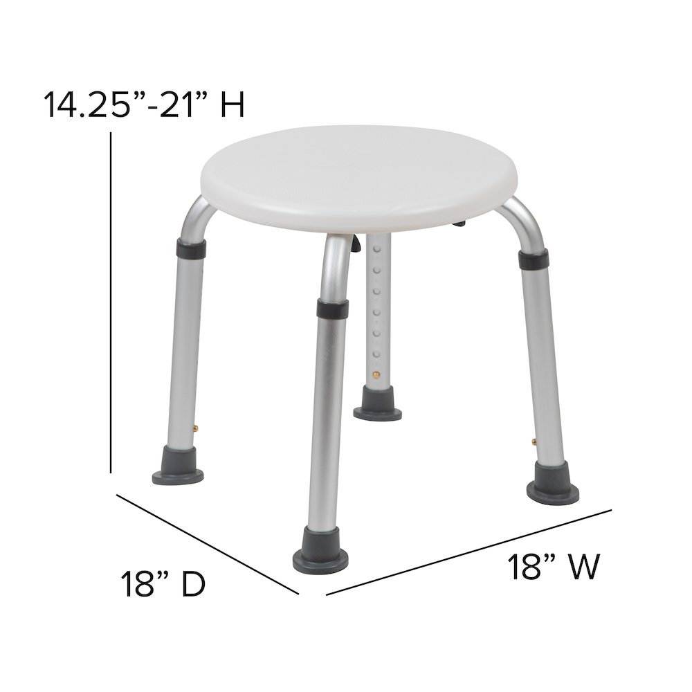300 Lb. Capacity, Adjustable White Bath, Shower Stool. Picture 7