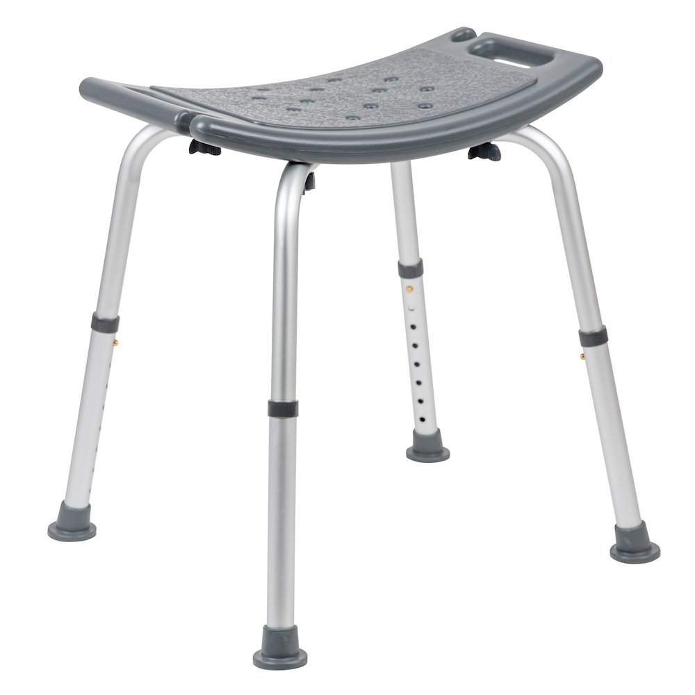 300 Lb. Capacity, Adjustable Gray Bath, Shower Chair with Non-slip Feet. Picture 9