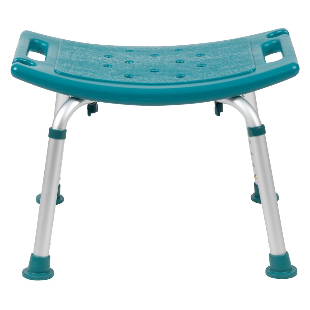 300 Lb. Capacity, Adjustable Teal Bath, Shower Chair with Non-slip Feet. Picture 11