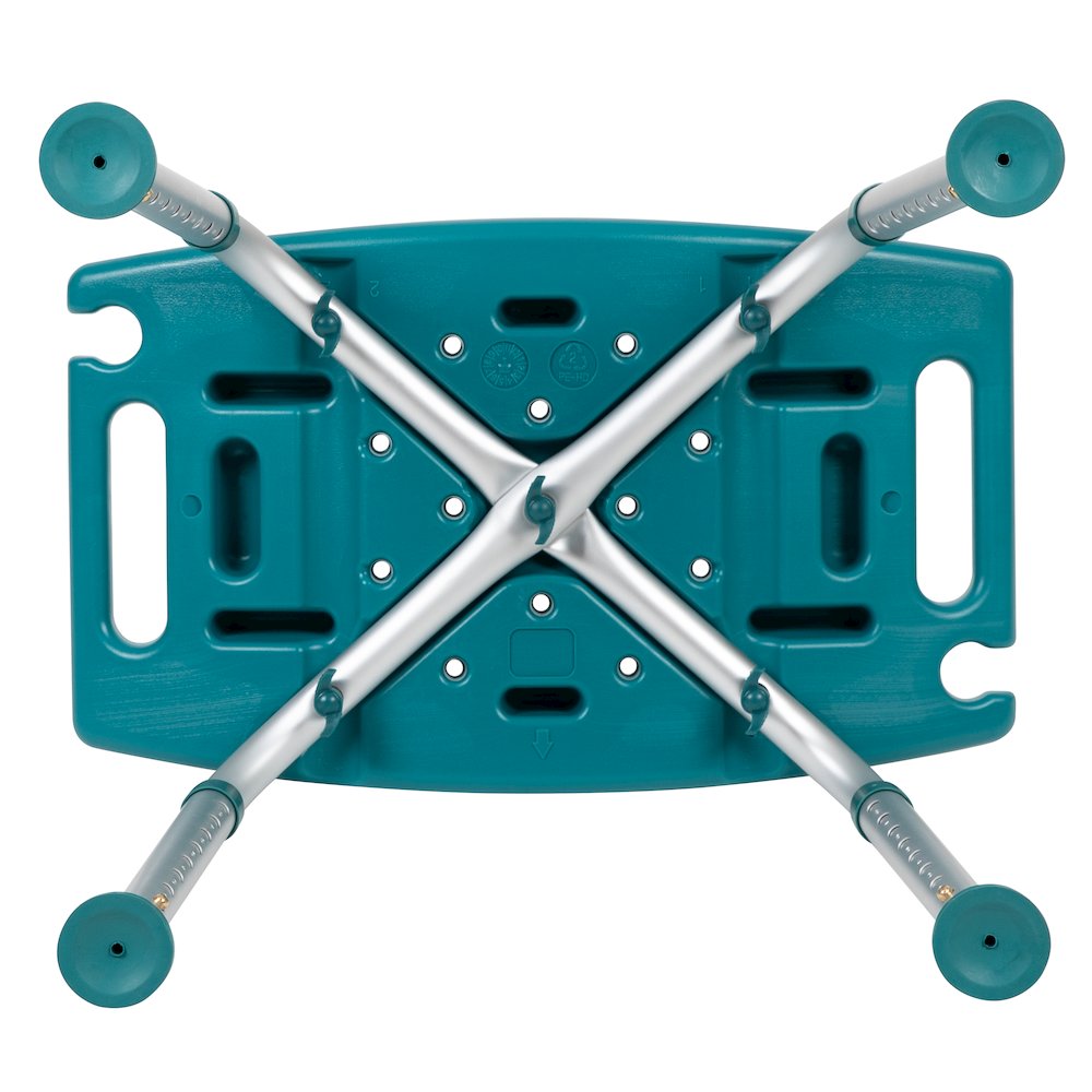 300 Lb. Capacity, Adjustable Teal Bath, Shower Chair with Non-slip Feet. Picture 13