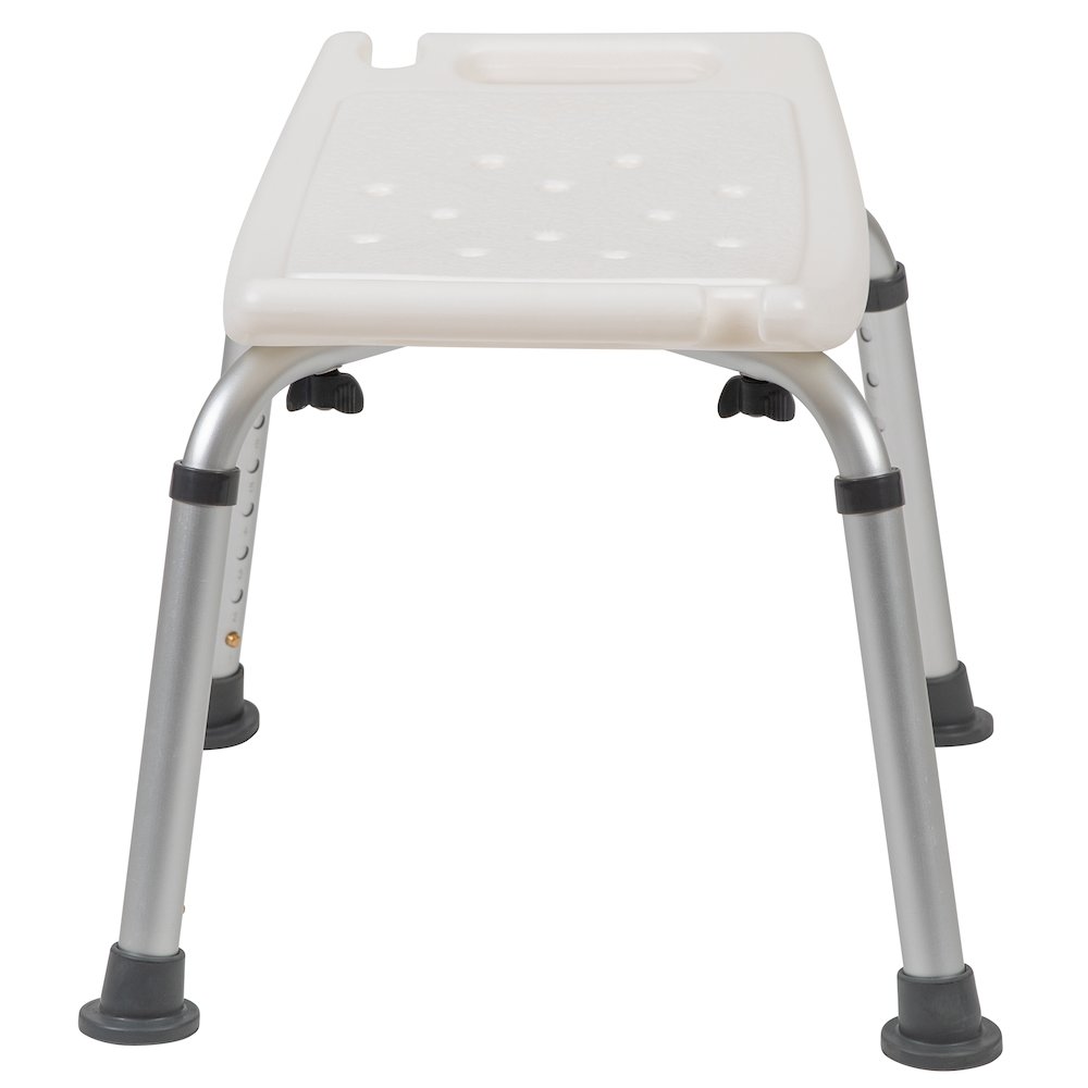 300 Lb. Capacity, Adjustable White Bath, Shower Chair with Non-slip Feet. Picture 10