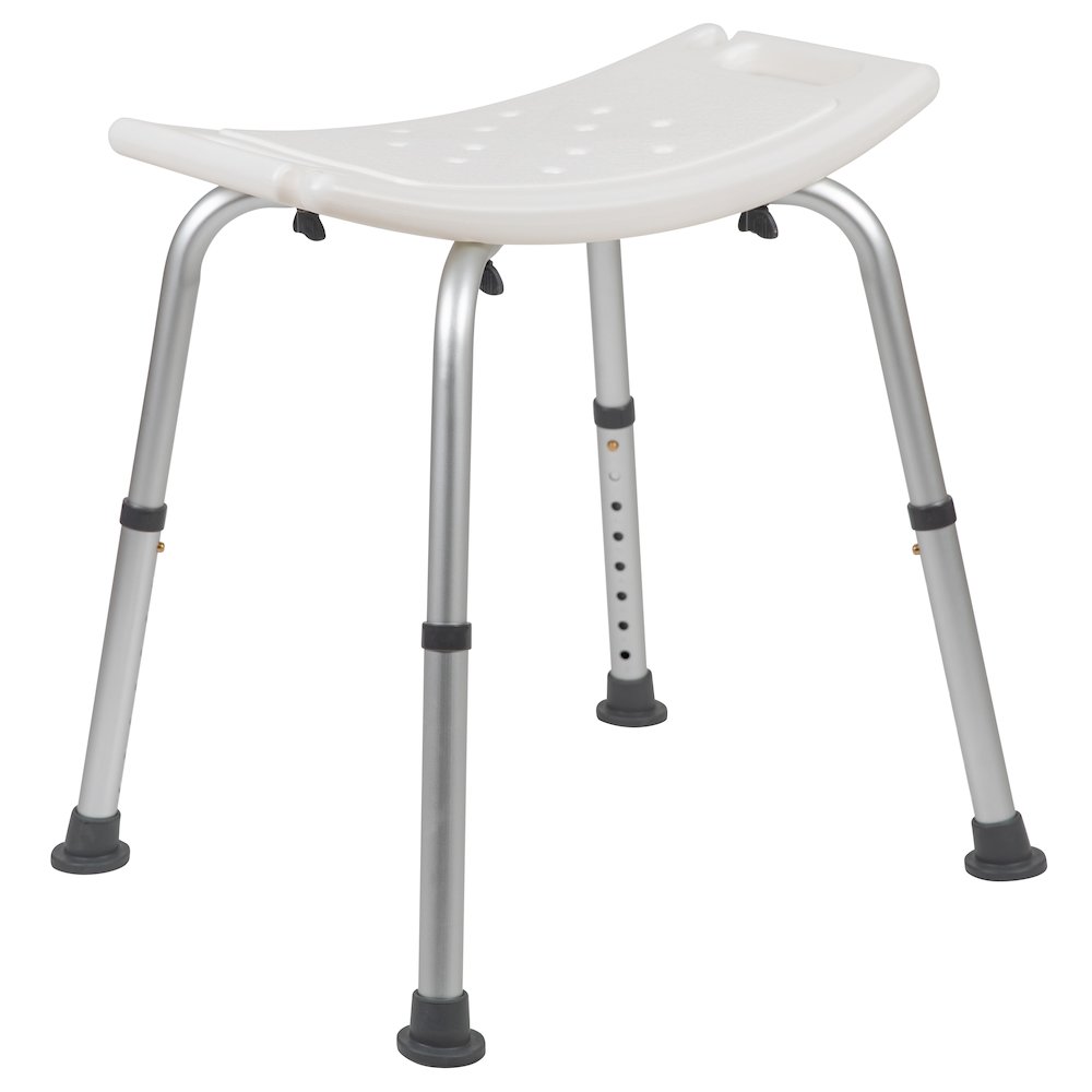 300 Lb. Capacity, Adjustable White Bath, Shower Chair with Non-slip Feet. Picture 9