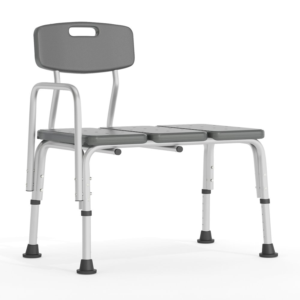 300 Lb. Capacity Adjustable Gray Bath & Shower Transfer Bench and Side Arm. Picture 1