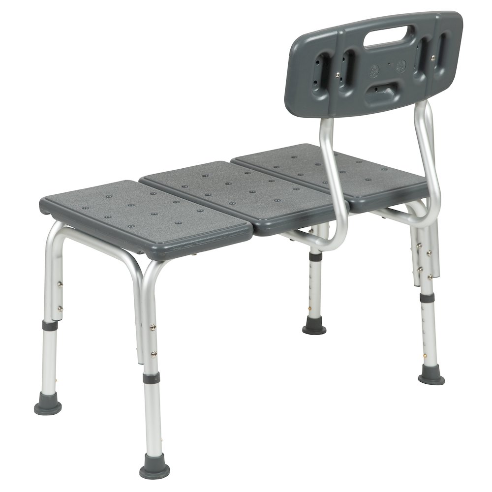 300 Lb. Capacity Adjustable Gray Bath & Shower Transfer Bench and Side Arm. Picture 11