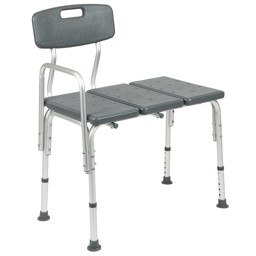300 Lb. Capacity Adjustable Gray Bath & Shower Transfer Bench and Side Arm. Picture 12