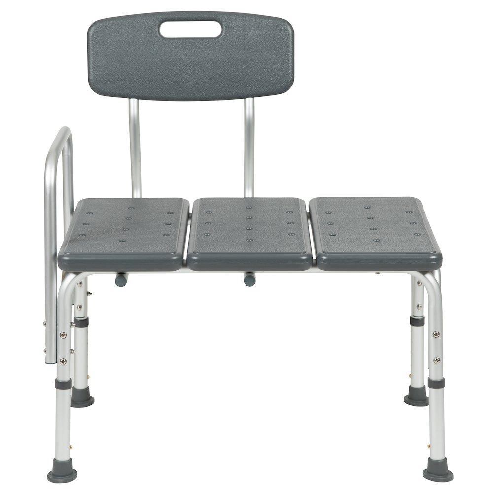 300 Lb. Capacity Adjustable Gray Bath & Shower Transfer Bench and Side Arm. Picture 14