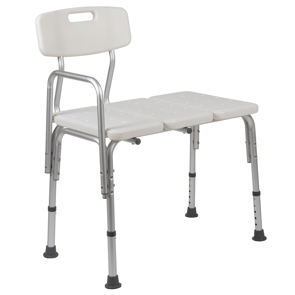 300 Lb. Capacity Adjustable White Bath & Shower Transfer Bench and Side Arm. Picture 12
