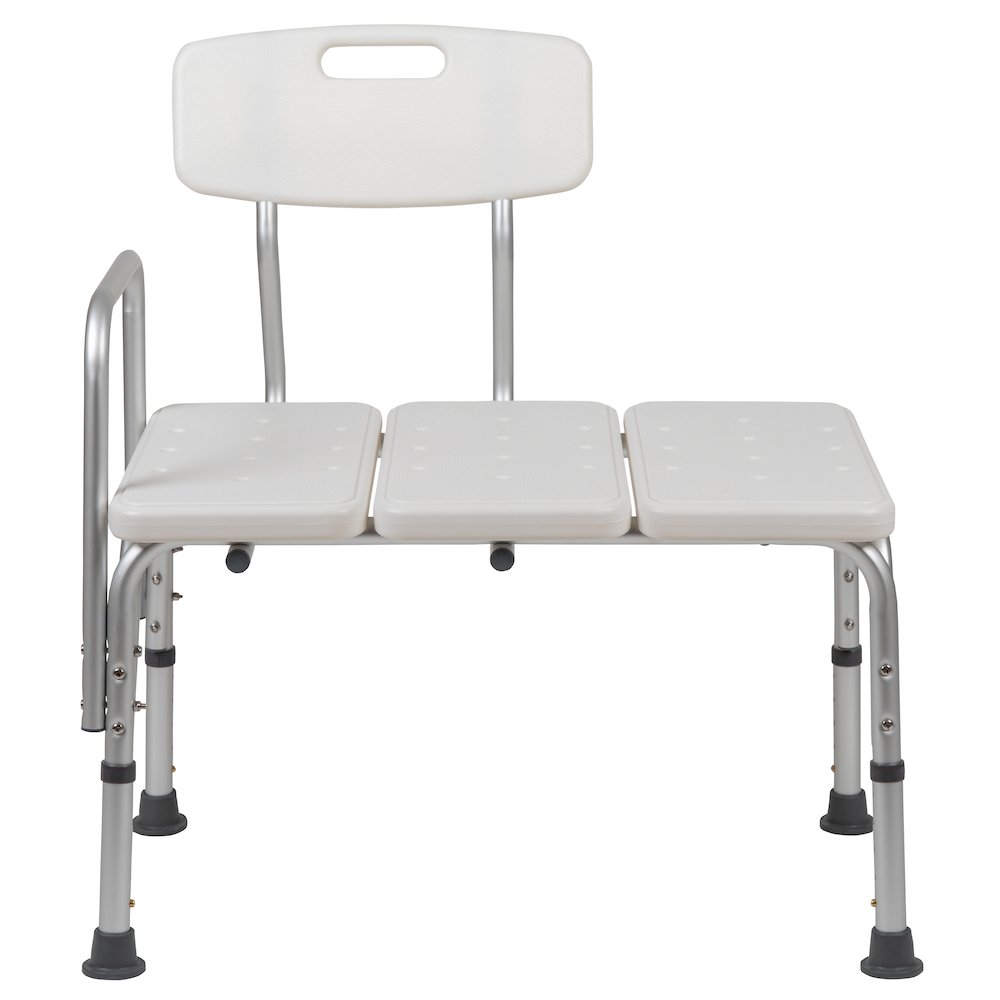 300 Lb. Capacity Adjustable White Bath & Shower Transfer Bench and Side Arm. Picture 14