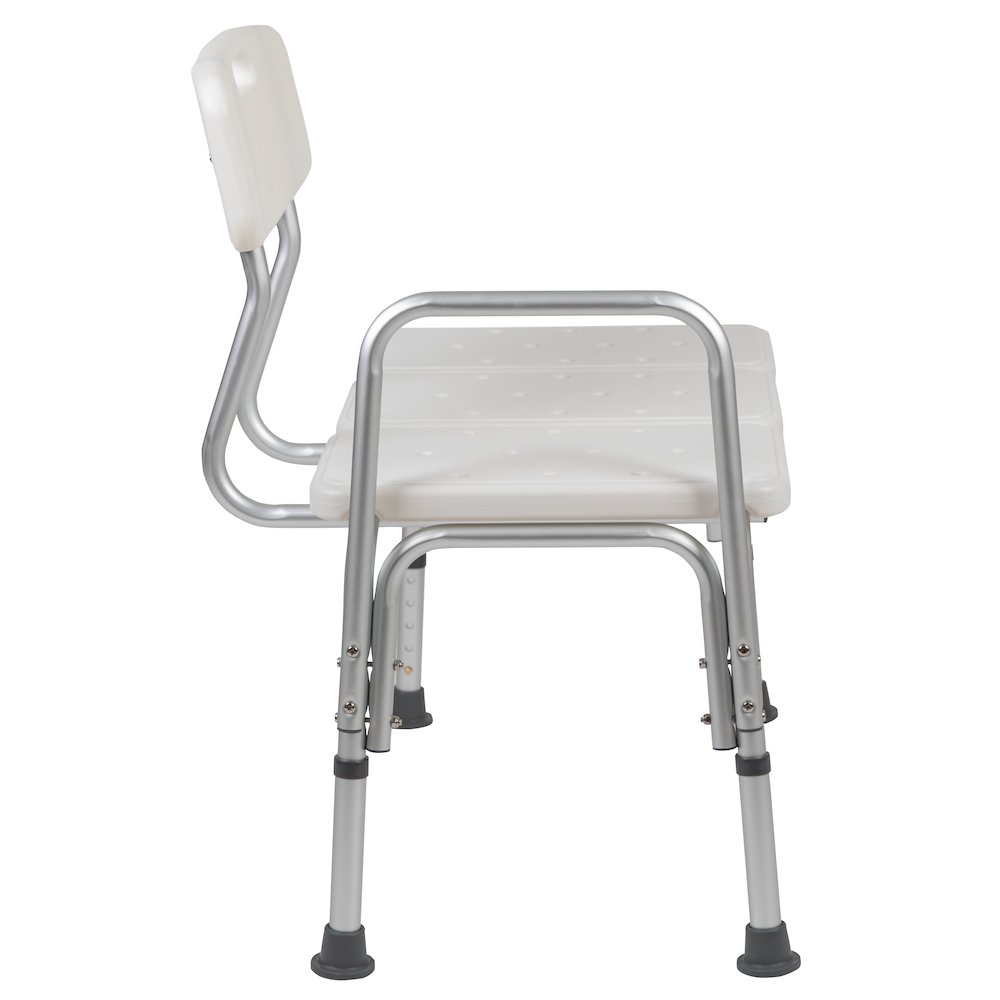300 Lb. Capacity Adjustable White Bath & Shower Transfer Bench and Side Arm. Picture 13