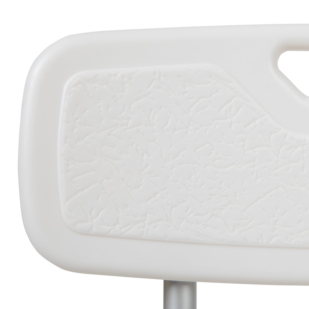 300 Lb. Capacity, Adjustable White Bath, Shower Chair with Depth Adjustable Back. Picture 17