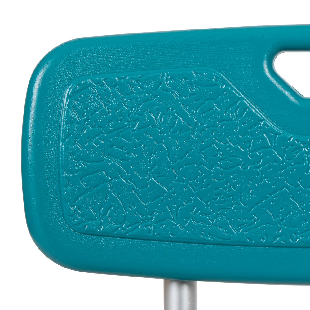 300 Lb. Capacity Adjustable Teal Bath, Shower Chair with Quick Release Back. Picture 19