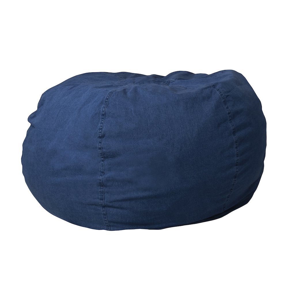 Oversized Denim Refillable Bean Bag Chair for All Ages. Picture 1