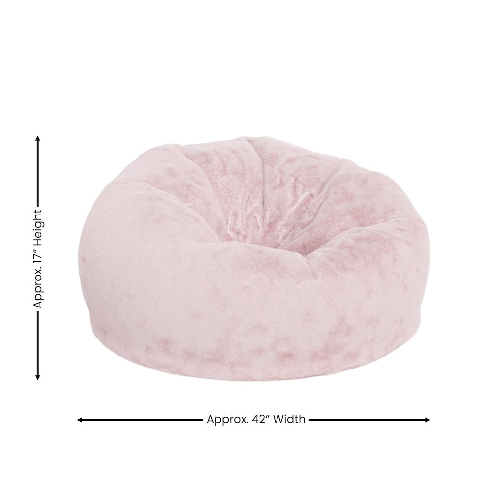 Duncan Oversized Blush Furry Refillable Bean Bag Chair for All Ages. Picture 6