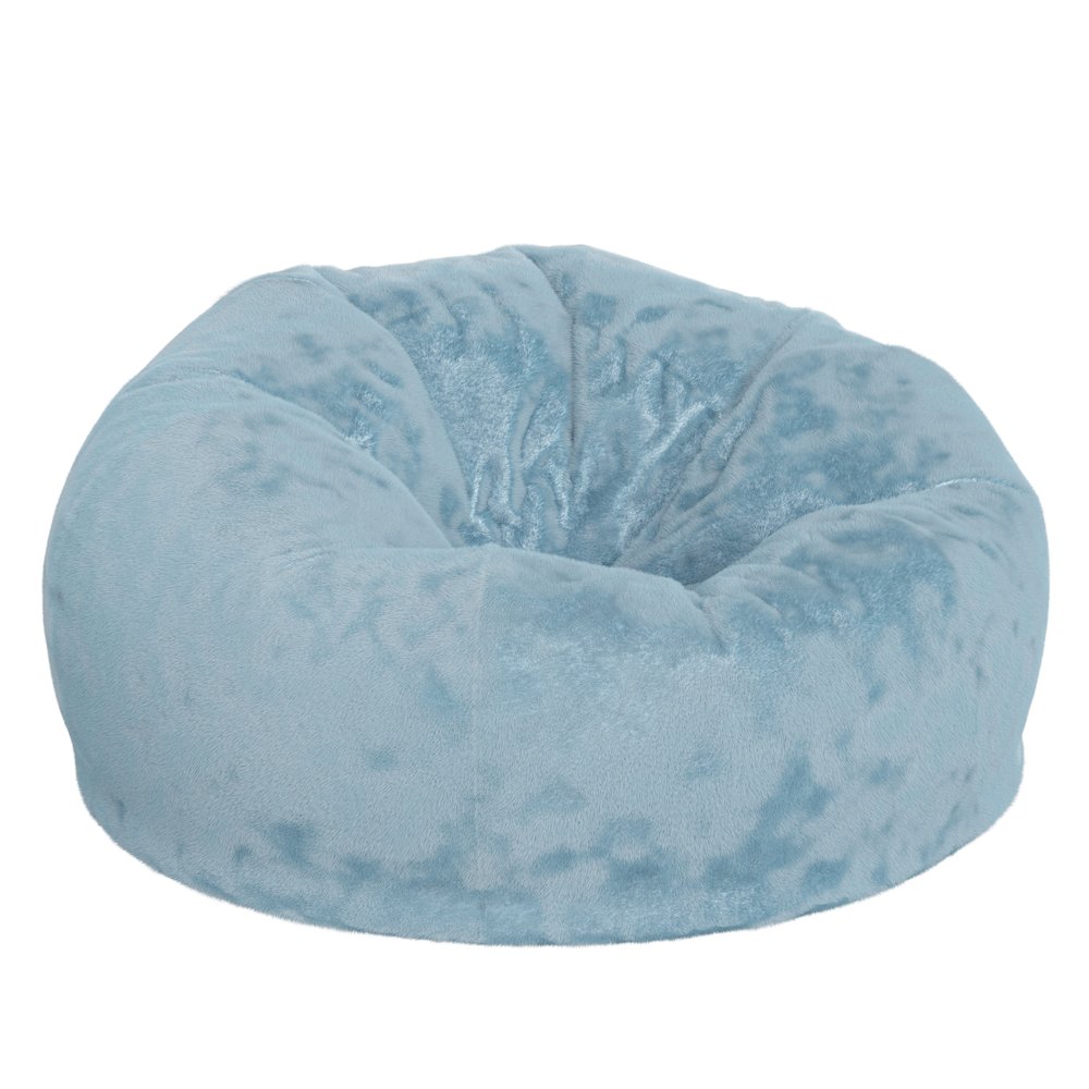 Duncan Oversized Teal Furry Refillable Bean Bag Chair for All Ages. Picture 1