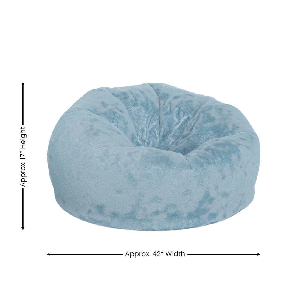 Duncan Oversized Teal Furry Refillable Bean Bag Chair for All Ages. Picture 6