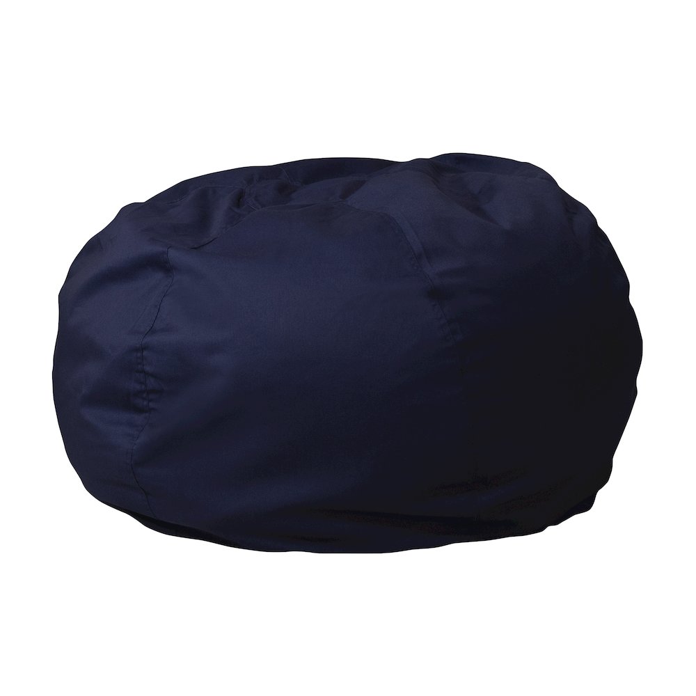 Oversized Solid Navy Blue Refillable Bean Bag Chair for All Ages. Picture 1