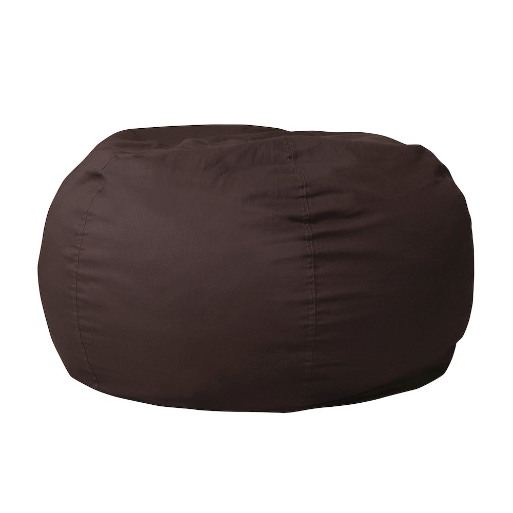 Oversized Solid Brown Refillable Bean Bag Chair for All Ages. Picture 1