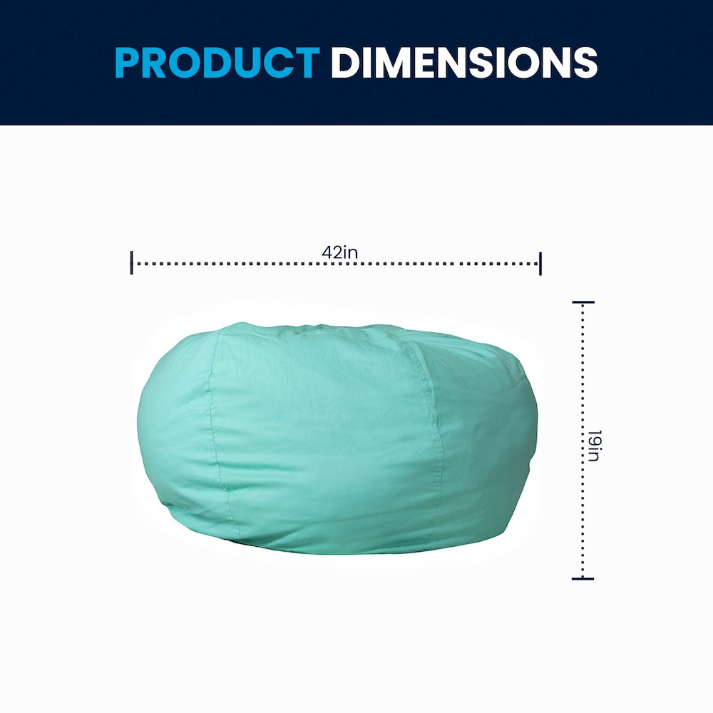 Oversized Solid Mint Green Refillable Bean Bag Chair for All Ages. Picture 2